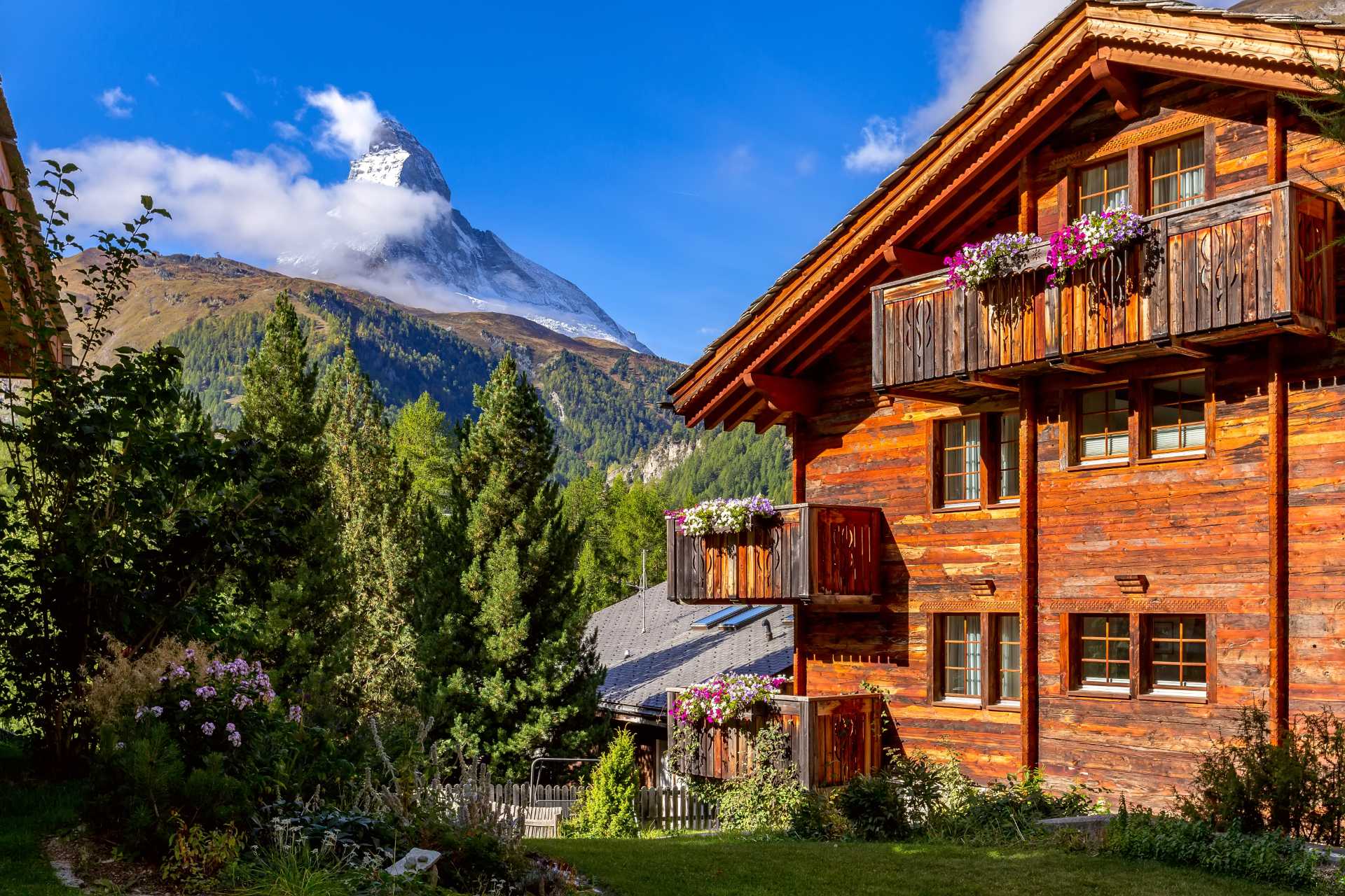 Ferienhaus mit Blick auf das Matterhorn